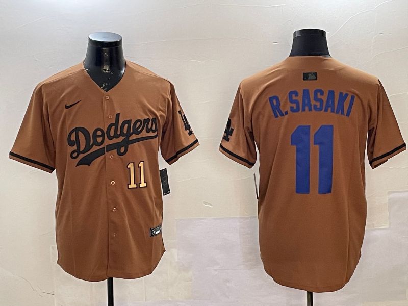 Men Los Angeles Dodgers 11 R.Sasaki Brown Fashion Game 2025 Nike MLB Jersey style 5
